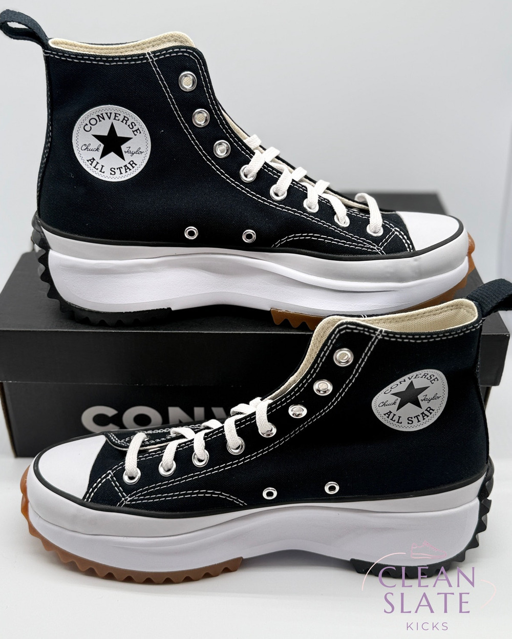 Converse Run Star Hike Hi Black/White Platform Mens 5 NIB
